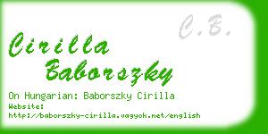 cirilla baborszky business card